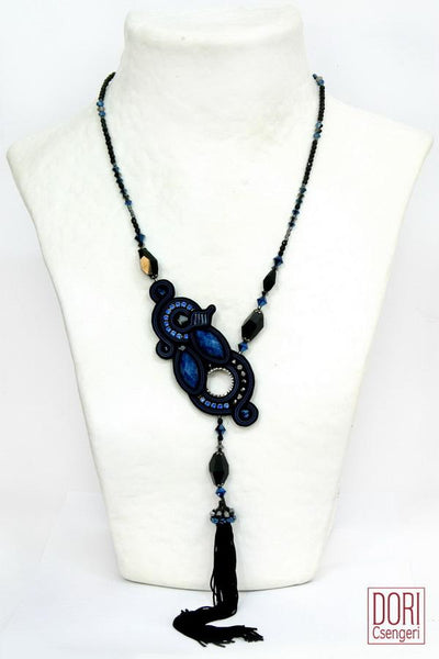 Blue Glam Tassel Necklace
