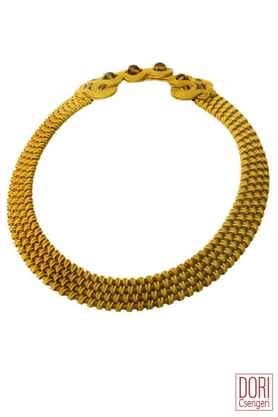 Amelie Trendy Mustard Collar Necklace