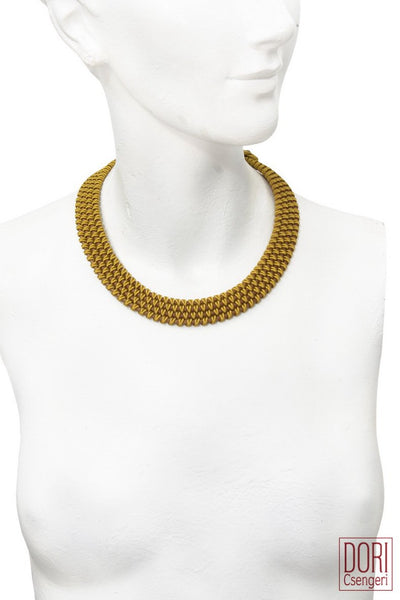 Amelie Trendy Mustard Collar Necklace