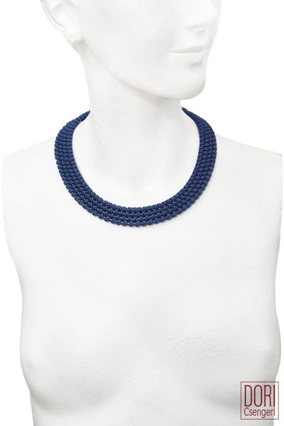 Amelie Trendy Petrol Blue Collar Necklace