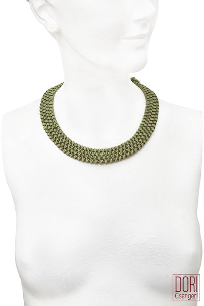 Amelie Trendy Grey-Green Collar Necklace