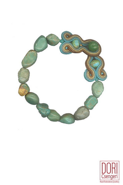 Nomad 1-line Turquoise Cuff-Bracelet