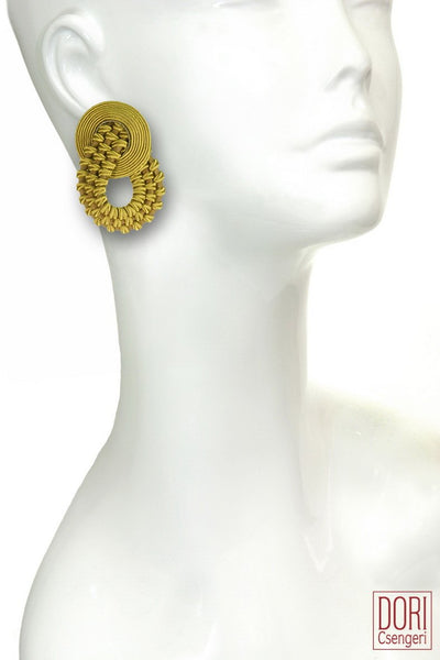 Amelie Unique Mustard Earrings