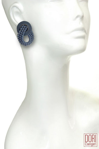 Amelie Unique Petrol Blue Earrings