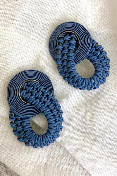 Amelie Unique Petrol Blue Earrings