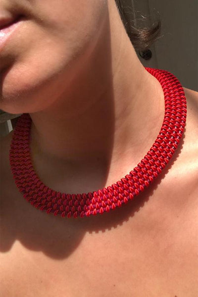 Amelie Trendy Red Collar necklace
