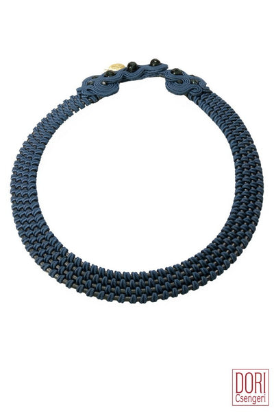 Amelie Trendy Petrol Blue Collar Necklace