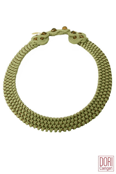 Amelie Trendy Grey-Green Collar Necklace