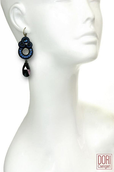 Blue Glam Dangle Earrings